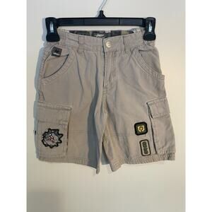 JNCO Shorts Boys Youth Size 7 Cargo Crown Dog Logo Y2K Skate Baggy Pockets